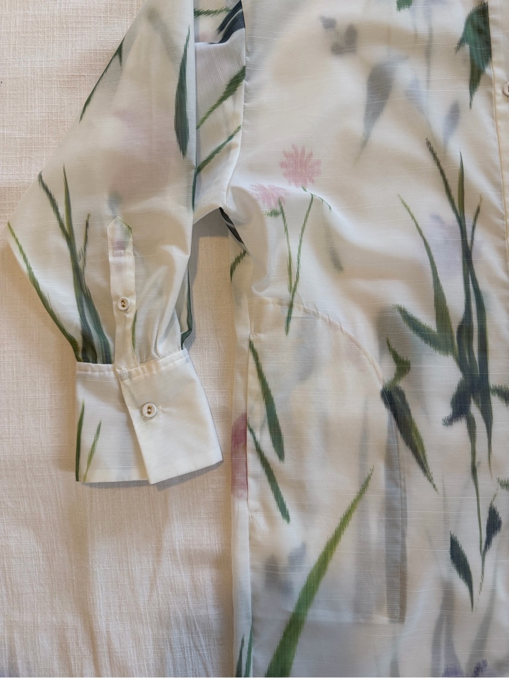 Mame Kurogouchi Sheer Floral Button Front Dress Size 2 - Picture 7 of 15